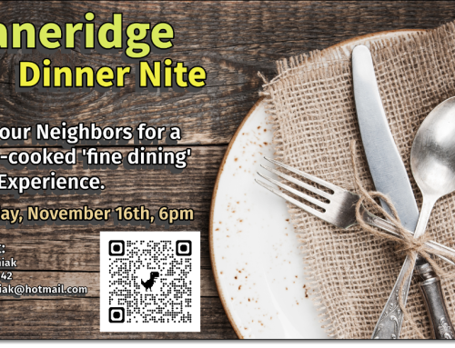 Craneridge Dinner Nite Sign-up for Saturday, November 16th (6pm)