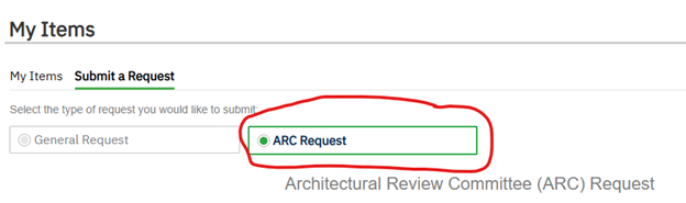 ARC Request selection